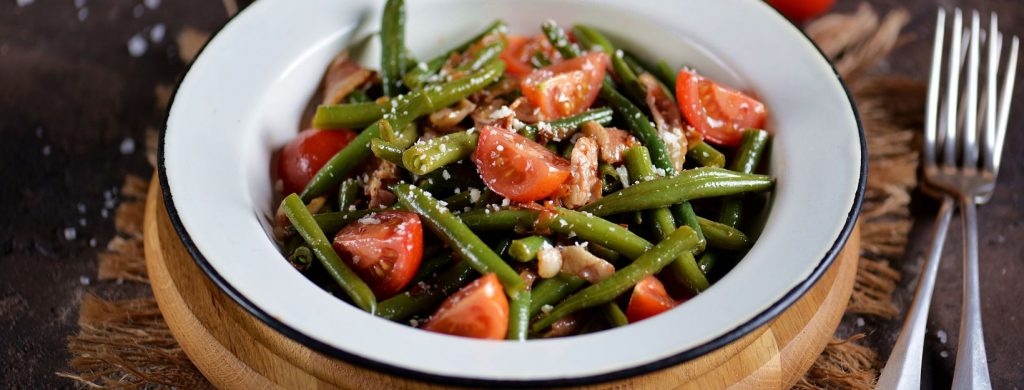 recette salade haricots verts lardons grillés