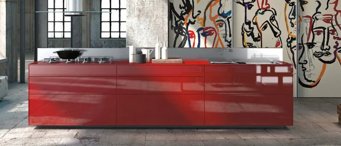 cuisine rouge design valcucine